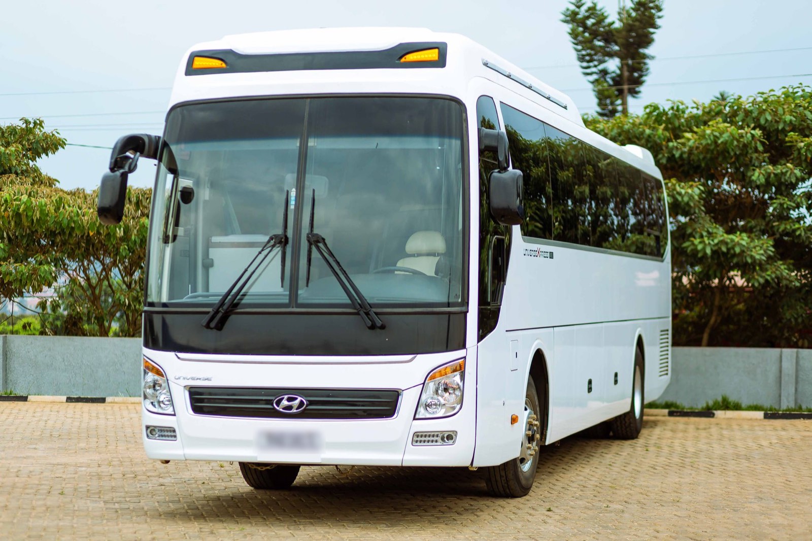 Modern charter bus ready for a group trip from Phoenix