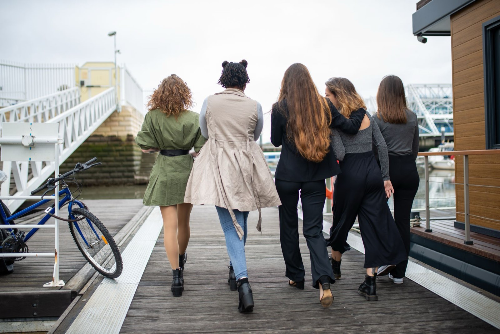 Group of friends heading out together